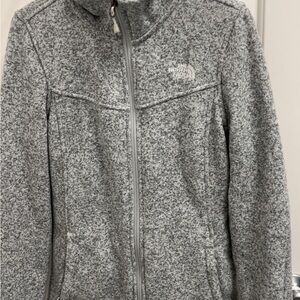The North Face Gray Ski Jacket with Stand-Up Collar